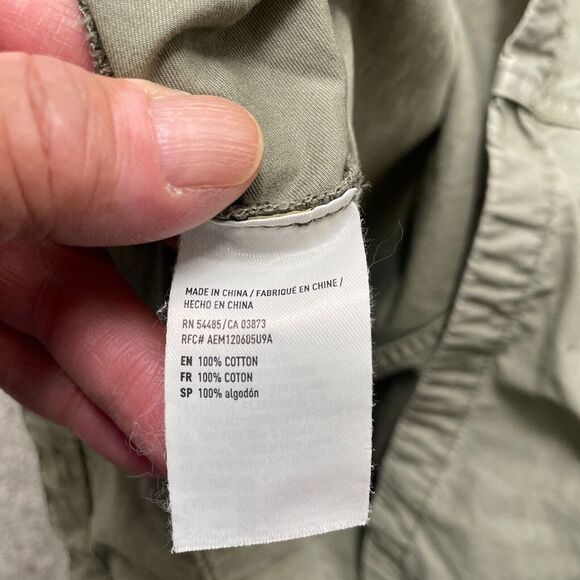 American Eagle Jacket Medium Green Cargo Military Field Hooded Coat Ladies - Picture 6 of 9